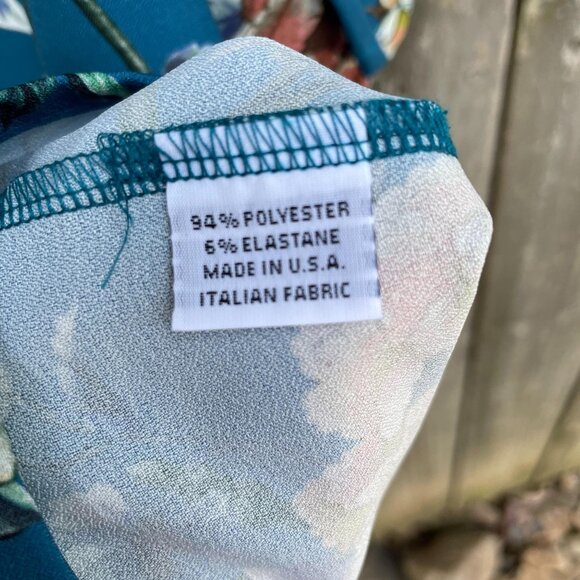 Bryn Walker Diego Tunic Size Small Floral Print Bell Sleeve Teal Blue Sz S New - Picture 9 of 11